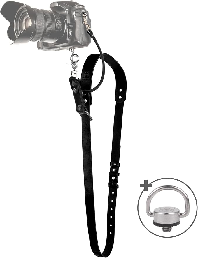 Leather Camera Strap Crossbody for DSLR, Mirrorless – Secure Dual Mount, Quick Release for Professional Photography by CCoiro