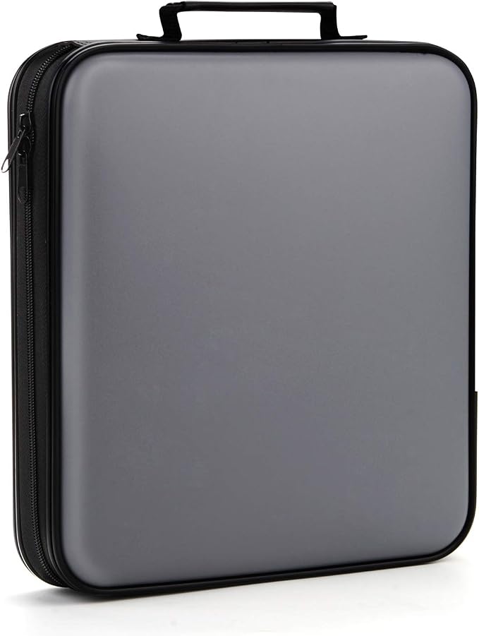 DVD Storage CD Case Holder: 160 Capacity CD Sleeves Black Disc Cases Binder for Car - CD Hard Organizer Box - Large DVD Wallet for Movie/Music/Game & Portable CD Book by TIMCORR