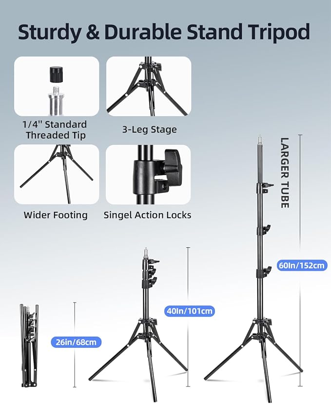 Softbox Lighting Kit 16x16in Soft Box 1Pack Upgrade 135W 2700-6400K 100V-240V E27 LEDBulb Continuous Photography Lighting,Photo Studio Light Equipment for Camera Shooting Video Recording - Image 7