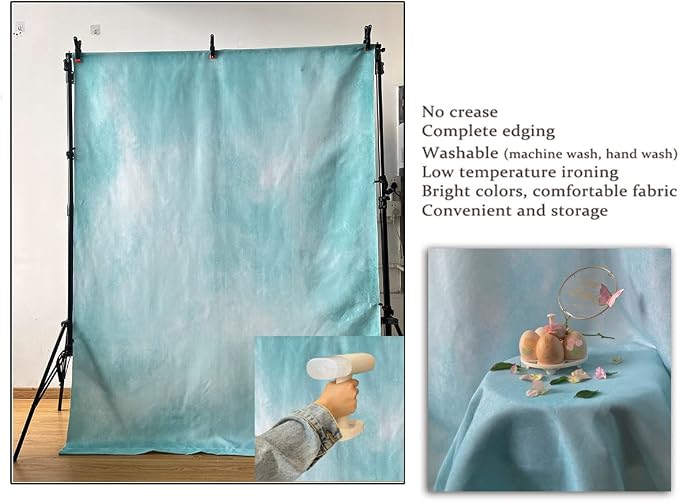 6x9ft Aqua Abstract Solid Photography Backdrops Gradient Portrait Photo Booth Background for Photographyer - Image 4