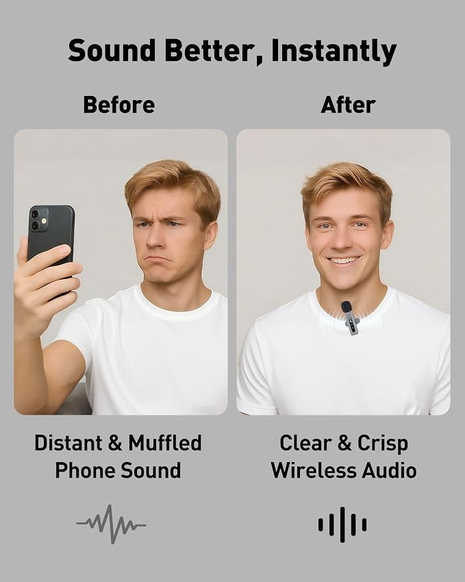 USB C Lavalier Microphone Wireless Mini Mic for Type-C Android Phone/Tablet/PC Video Recording Clip-on Mics with Rotatable Clip&Denoise Recording, Ideal for Vlog Tiktok Youtube Content Creator, Gray - Image 2