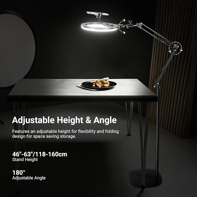 NEEWER Entry Level Version 10.5" 10W Ring Light with 46"-63" Stand, Overhead Phone Holder Mount Compatible with iPhone, Bi Color LED Selfie Lighting CRI85+ for TikTok Video Recording Streaming, N44 - Image 8