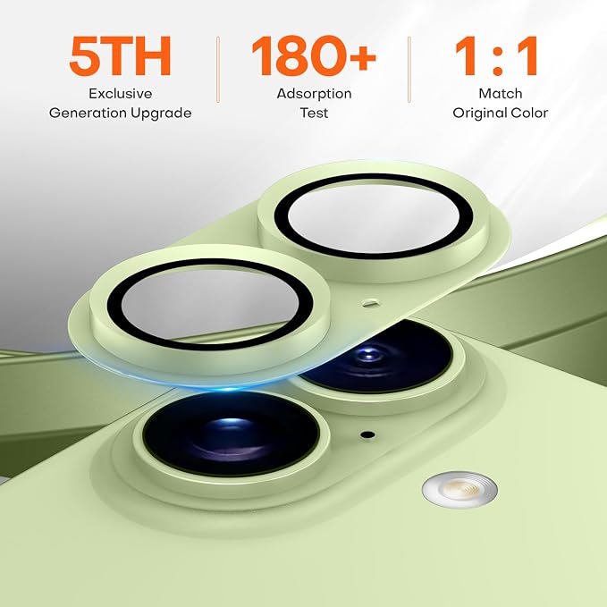 for iPhone 16/16 Plus/iPhone 17 Camera Lens Protector- Sage | Aluminum Alloy, Tempered Glass Camera Cover, Nano Reinforced Adhesive, Accessories, Anti-Drop, Anti-Scratch, Case Friendly - Image 3