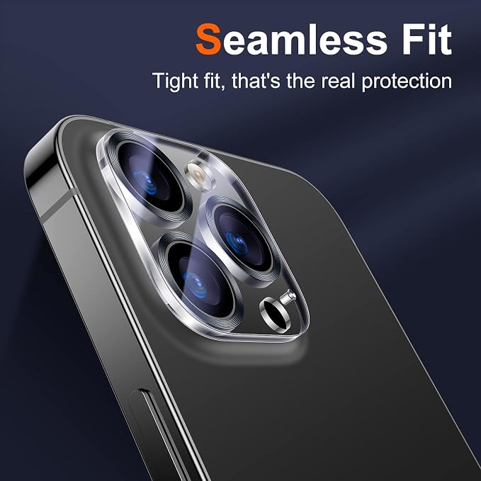 UniqueMe 3 Pack Lens Protector for iPhone 13 Pro/Pro Max 6.1/6.7"-Grey | Tempered Glass, Case Friendly, New version, Scratch-Resistant, Easy Installation - Image 6