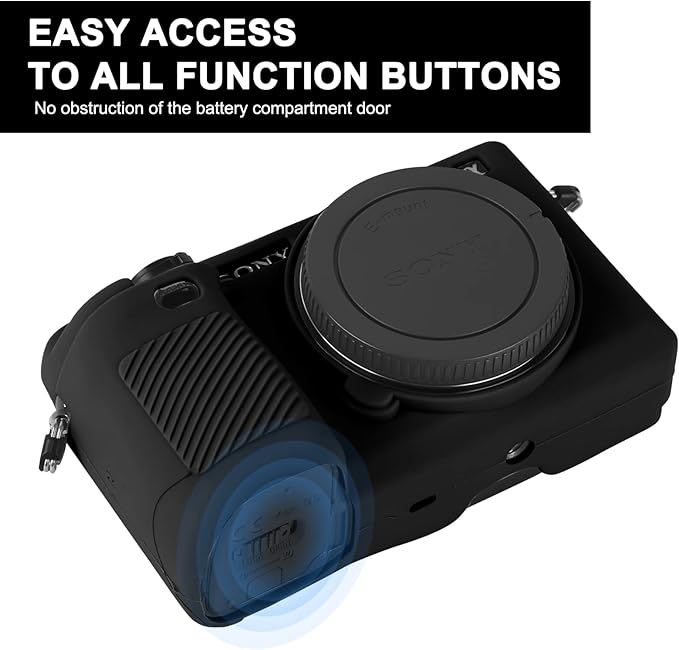 Easy Hood Case for Sony Alpha A6000 ILCE-6000 Digital Camera, Black | Soft Silicone,Anti-Scratch,Dustproof,Shockproof,Slim Fit,Enhanced Grip,Camera Skin Protector Accessories Protective Cover - Image 4