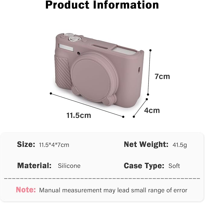 MUZIRI KINOKOO Case for Canon SX740 HS, SX730 HS Camera - Soft Protective Cover Powershot SX740 SX730 HS Silicone Sleeve with Removable Lens Cover - Anti-Slip & Anti-Scratch - Grey - Image 3