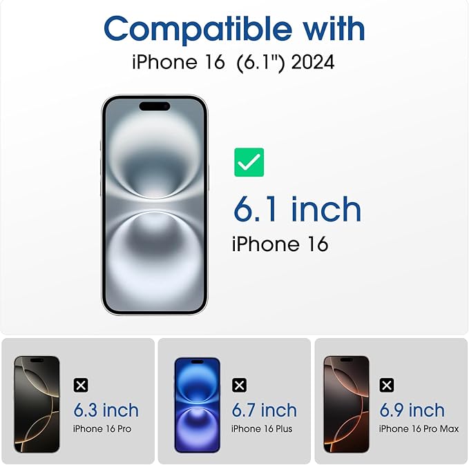 amFilm OneTouch for iPhone 16 Screen Protector 6.1'' Tempered Glass | Auto-Alignment, 30s Install, Bubble Free, Scratch & Drop Protection, HD Clear, Camera Lens Protector[2+2 Pack] (16-6.1'') - Image 2