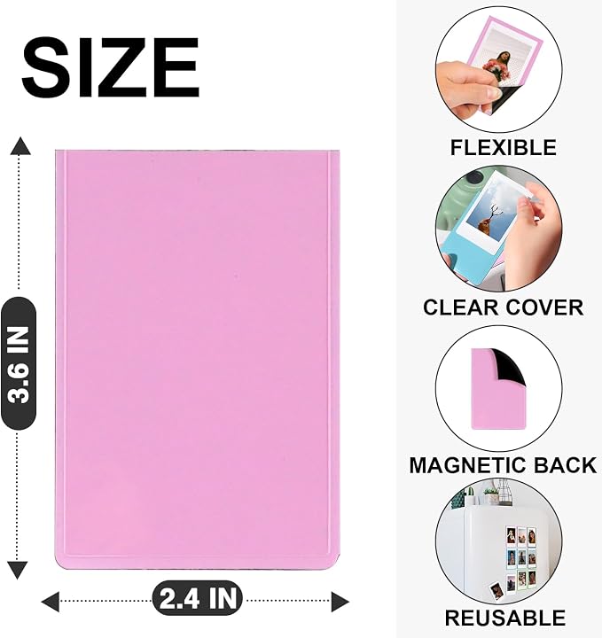 Mini Magnetic Picture Frame for Fujifilm Instax Mini Instant Camera | Fits Mini 13/12/11/41/SE/EVO Camera 2.15"x3.4" Films, Mini Magnet Picture Frames for Fridge, Home, School, Colorful, 20 Pack - Image 3