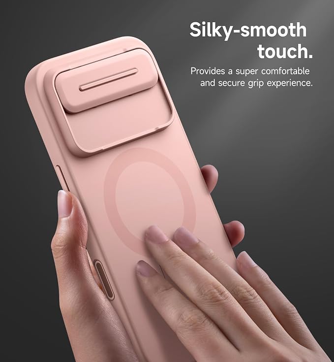 SURITCH for iPhone Air Case with Camera Control Cover, Camera Slide Cover and Adjustable Kickstand, Compatible with MagSafe, Shockproof Bumper Protective Cases for iPhone 17 Air 6.5 Inch, Pink - Image 8