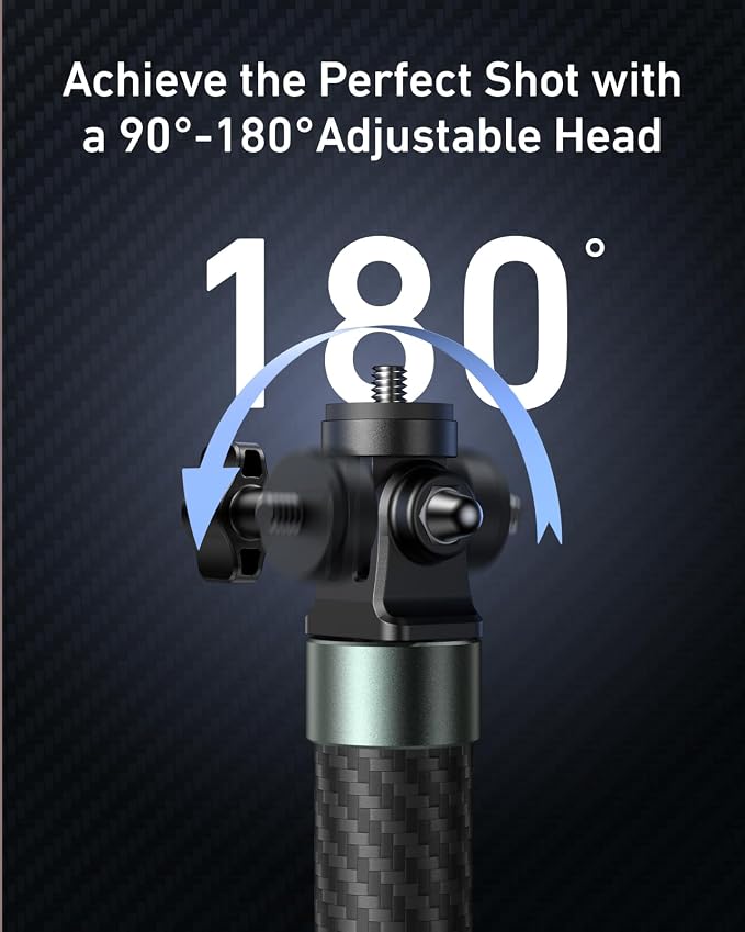 TELESIN 120cm/47.2in Invisible Selfie Stick for GoPro DJI Insta360 | Carbon Fiber Waterproof Long Pole for DJI Osmo Nano Action 6 5 Pro 4 Pocket 4 3 GoPro 13-5 Insta360 Luna Ultra X5 Xtra Muse - Image 5