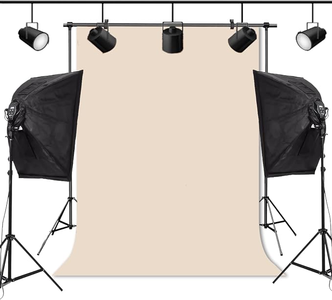 Beige Photo Backdrop for Photoshoot Solid Color Background 10x20 ft | Cream Photography Photobooth Curtain for Headshot, Homestudio, Portrait, Video, Meeting, Easy to Install, Washable Fabric - Image 6