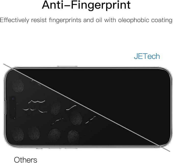 JETech Screen Protector for iPhone 14 Pro Max, 2+2 Pack | with Camera Lens Protector, 9H Tempered Glass, Full Coverage, HD Clear, Case-Friendly - Image 7