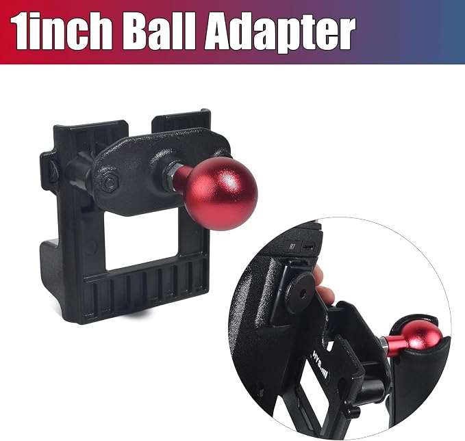 Walkie-Talkie CB Mic Adapter with 1" Ball Adapter Mount Holder Clamp, Universal Radio Bracket Clip Attachment 25mm Ball Adaptor for BaoFeng Kenwood Yaesu Midland Motorola Quansheng HT - Image 3