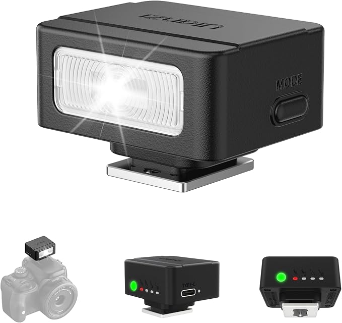 Ulanzi SL01 Mini Flash Speedlite On-Camera GN8 6500K for Sony Canon Nikon | Support Universal Touchpoint DSLR, Standard Single Contact Hot Shoe, for Fuji Panasonic Pentax Olympus, Type-C Rechargeable by ulanzi