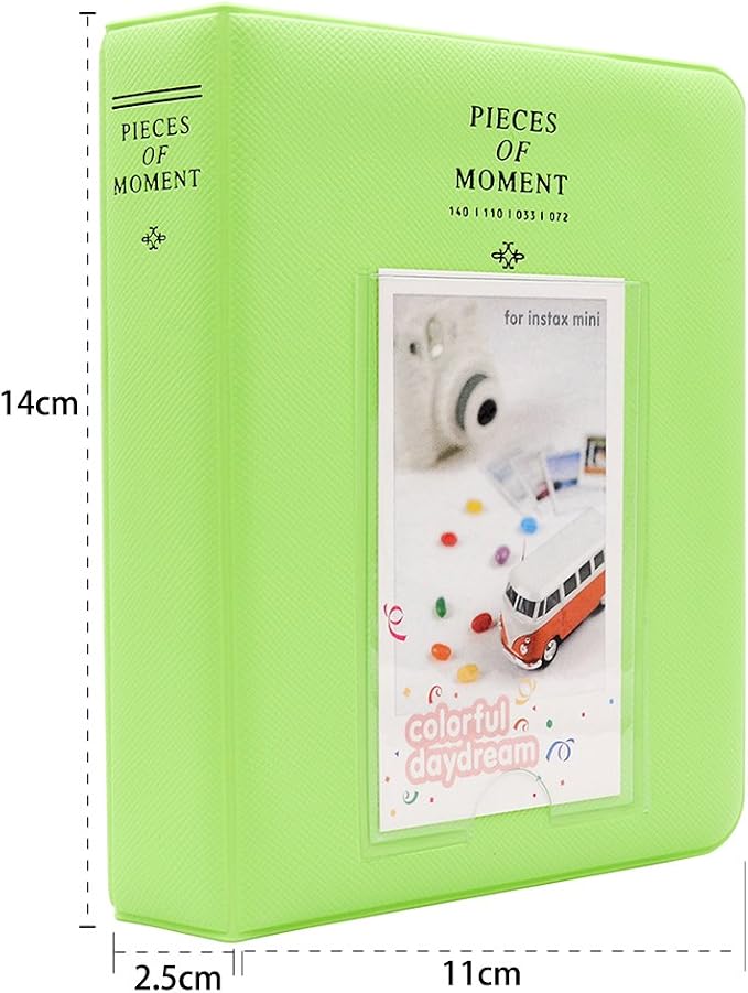 Ablus 64 Pockets Mini Photo Album for Fujifilm Instax Mini 7s 8 8+ 9 25 26 50s 70 90 Instant Camera & Name Card (64 Pockets, Lime Green) - Image 2