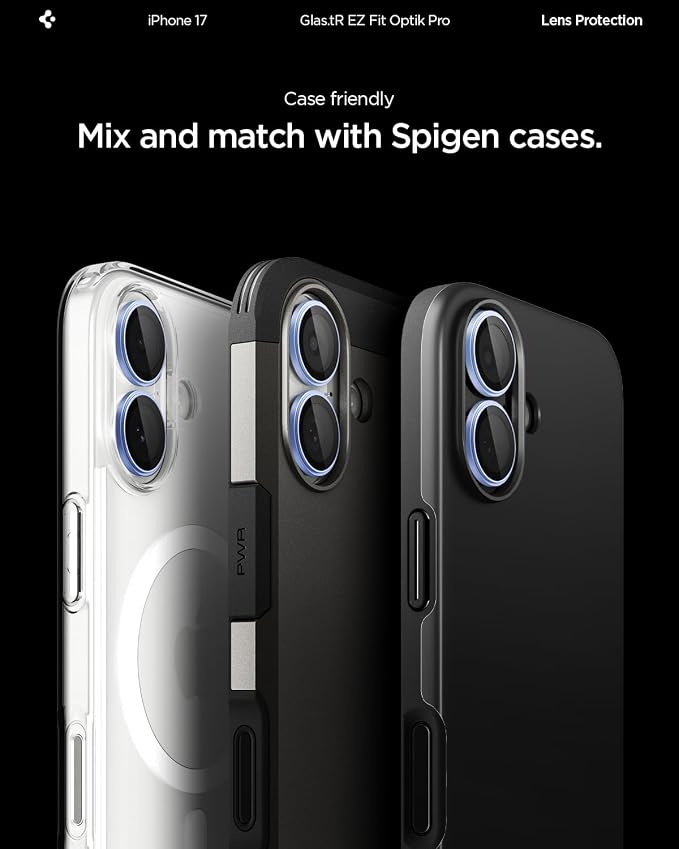 Spigen Camera Lens Protector for iPhone 17 (16 Plus/16) - Mist Blue | GlasTR EZ Fit Optik Pro, 9H+ Tempered glass, Scratch resistant, Auto-align tray, Case-friendly, Original Photo Quality, 2Pack - Image 7