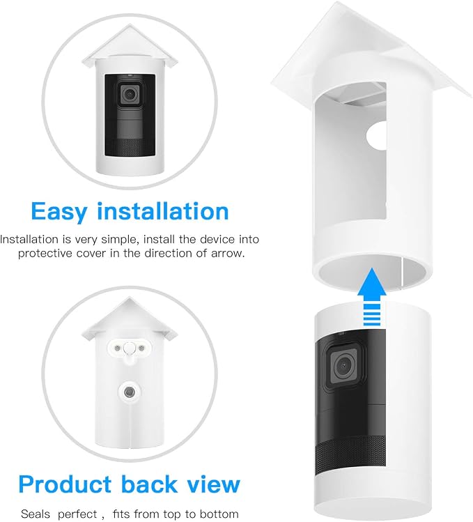HOLACA Water-Proof Silicone Cover Protective Case for Ring Stick Up Cam Battery HD Security Camera(3rd Generation) - Anti-Scratch Protective Cover for Full Protection (White) - Image 4