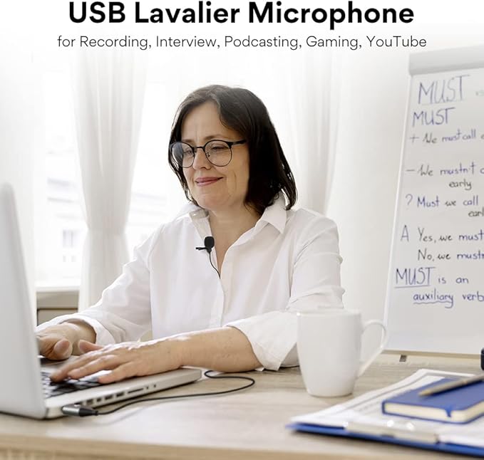 MAONO UL10 USB Lavalier Microphone, 192kHz/24bit for Interview and Vlogging | Omnidirectional, Plug & Play for PC, Computer, Mac, Laptop, Conference Calls, YouTube Video, Dictation, Meeting, Recording - Image 6