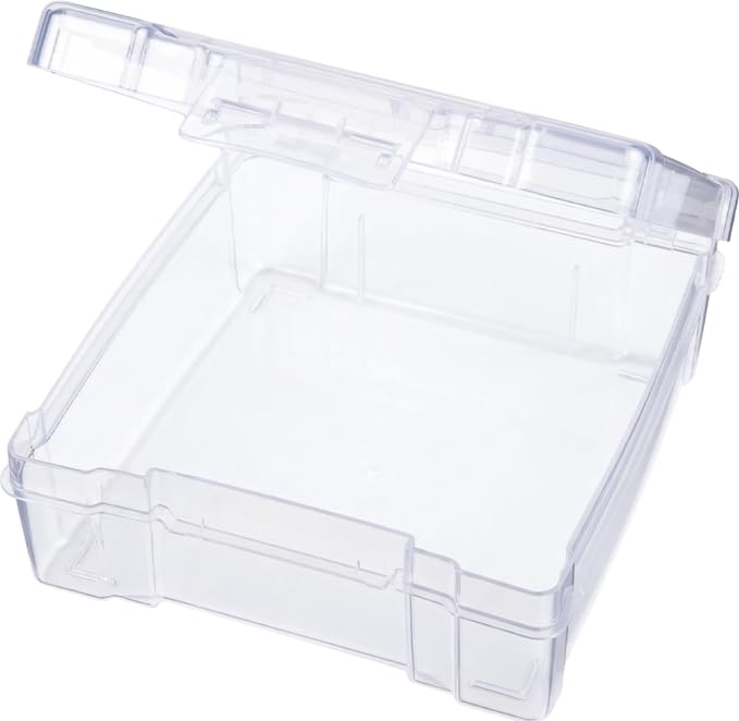 ArtBin 6953AB ClearView 6" x 6" Box Art & Craft Organizer, [1] Plastic Storage Case, Clear | 6.25 x 6.625 x 2.125 Inches, Clear View Lid, Compact Craft Organizer, Stackable, Durable Plastic by ArtBin