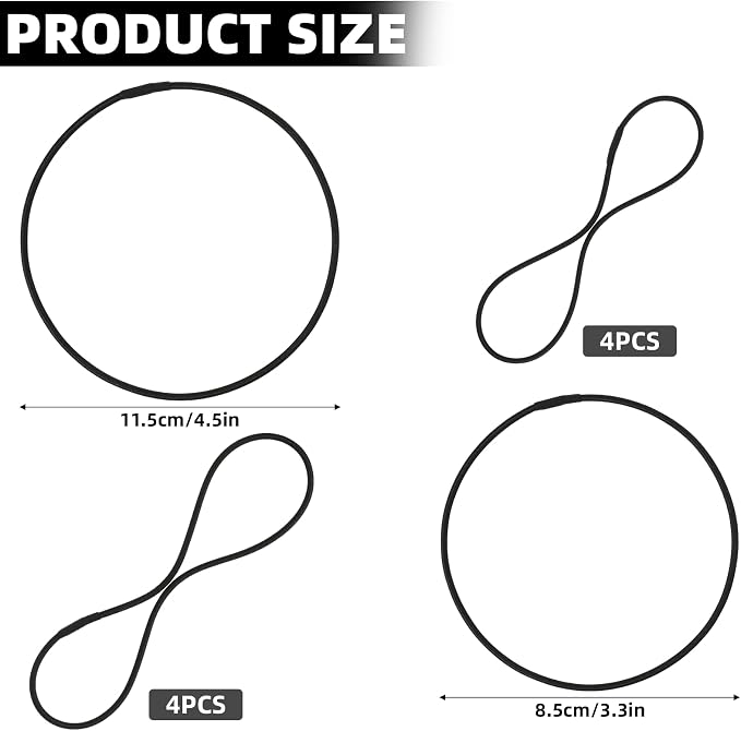 8PCS Microphone Shock Mount Rubber Ring, Black Universal Elastic Bands Replacement for Microphone Shock Mount Holder Clamp Clip (Black) - Image 2
