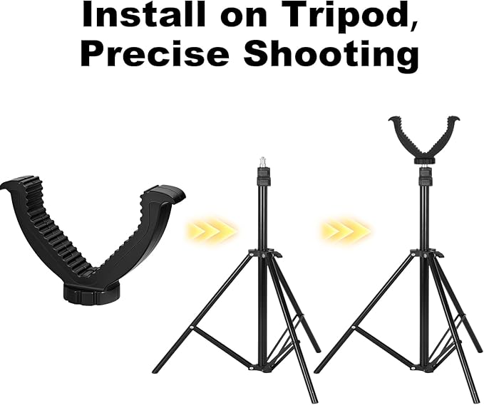 V Yoke Holder Shooting Rest, Tripod Shooting Portable V Yoke, Shooting Tripod Rifle Rest V Yoke Head for Outdoors Activities, Black - Image 4