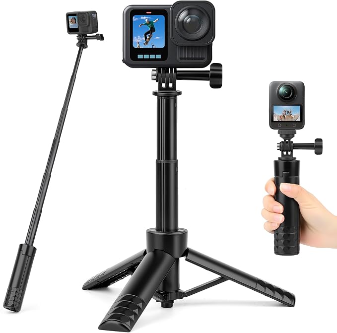 JOILCAN 25.2" Mini Selfie Stick Tripod, Portable Handle Grip Tripod | Action Camera Selfie Stick for GoPro Hero 13/12/11/10/9/8/Max, Insta360, DJI Osmo Action 6/5/4/3 & Pocket 3 by JOILCAN