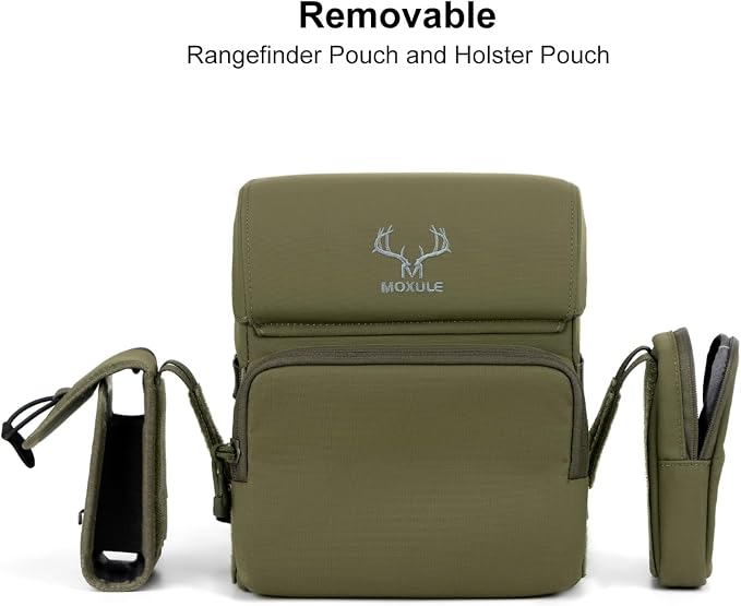 MOXULE Binocular Harness Chest Pack: Bino Case with Rangefinder Pocket XL | Silent magnetic lid, one-handed access, removable pouches, rain cover, MOLLE webbing for hunting hiking bird watching - Image 2