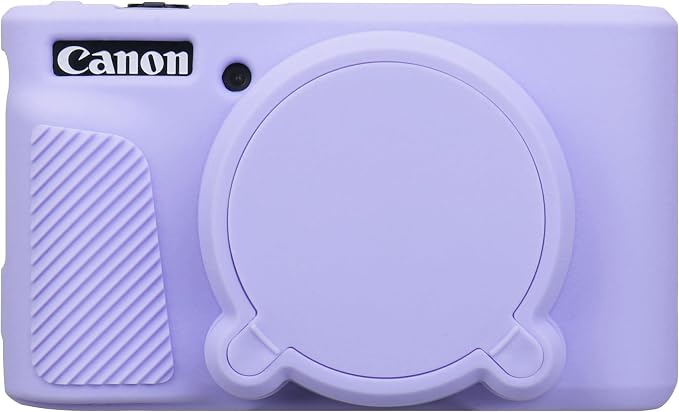 BOVKE Silicone Camera Case for Canon PowerShot SX740 / SX730 Digital Camera, SX740 HS Soft Protective Case Cover Rubber Camera Slim Fit Sleeve with Removable Lens Cover, Lilac by BOVKE