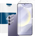 Galaxy S24 Plus Screen Protector + Camera Lens Protector, [2 +2 Pack] [Ultrasonic Fingerprint Unlock] Full Coverage Tempered Glass Screen Protector For Samsung Galaxy S24 Plus by YEYEBF