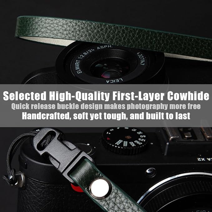 Leather Quick-Release thin camera Shoulder Strap for DSLR SLR | Genuine leather 1cm width 110cm length quick-release buckle 25g Neck Strap For Ricoh for Travel, Street, Outdoor Photography - Image 4