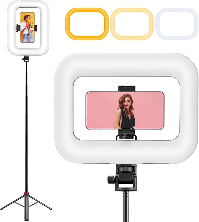 Phone Ring Light with 80" Tall Tripod Stand Built-in 8000mAh Battery Handheld Smartphone Photo Selfie Video Rig Lights 2700K-6500K for Tiktok, YouTube, Video Recording, Filmmaking, Vloging by Nagnahz%C2%AE