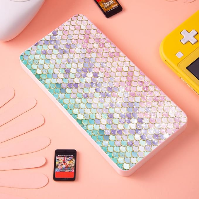 PERFECTSIGHT Switch Game Case Compatible with Nintendo OLED & Lite 24 Game Holder，Cute Switch Game Card Case Cartridge with 24 Slots Storage (Colorful Scale) - Image 7