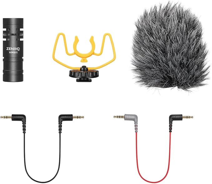 VM01 Lightweight Shotgun Mic for DSLR & Mobile Phone Vlog Recording | 37g Metal Cardioid Mic,Plug‑and‑Play,Shock Mount & Furry Windscreen,Anti‑Interference for Outdoor Vlog,Interview,Short‑Video. - Image 6