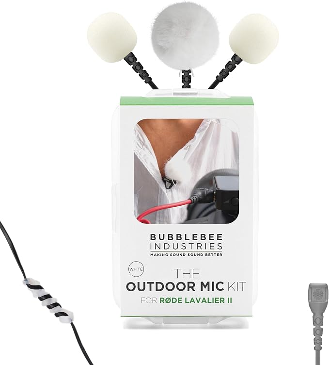Bubblebee Outdoor Mic Cover Kit for RODE Lavalier II & RODE Wireless Pro Accessories –Wind Reduction Dead Cat Mic Windscreen Cover -Content Creators, Videographers, Audio Engineers & Filmmakers, White by BubblebeeIndustries