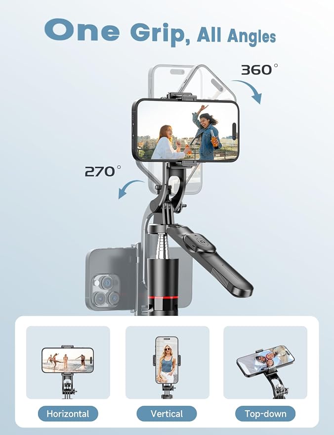 67’’ Selfie Stick Tripod with Light, Basic Phone Stand for iPhone & Samsung, All-in-One Extendable Tripod with Remote, 360° Rotation Handle, Portable Travel Vlog Kit for Video Recording Live Streaming - Image 6