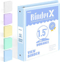 BinderX 3 Ring Binder 1.5 Inch, 1.5" Clear View Binder, Light Blue, Letter | Extra Durable, PVC-Free, Customizable, Interior Pockets, 325-Sheet Capacity, Eco-Friendly, Reinforced Hinge, School, Office by Sooez