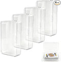 4 Pack Clear Plastic Blank Card Case Snap Button Playing Card Storage Box | Unbreakable compact card holder, suitable for trading cards, business cards and various card collection storage by Unknown