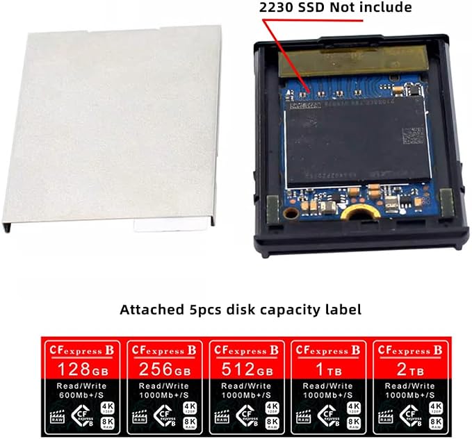 xiwai CF-Express Type-B to NVME 2230 NGFF M-Key Memory Card Kit Case CFE CFB Adapter Compatible with XS Camera 8K RAW PCIe Expansion - Image 5