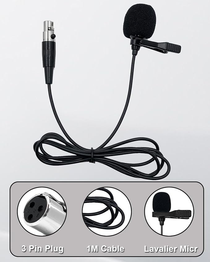 Lavalier Lapel Microphone Compatible with AKG Wireless Transmitter Unidirectional Condenser Mic (Mini XLR 3 Pin TA3F Plug only for AKG) - Image 5