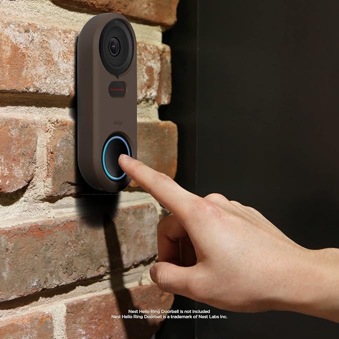 elago Silicone Case for Google Nest Hello Doorbell Cover (Wired) | Full Protection, Night Vision Compatible [US Patent Registered] [Dark Brown] - Image 8