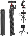 ULANZI Camera Tripod, Mini Flexible Stand w Hidden Phone Holder w Cold Shoe Mount, 1/4'' Screw f Magic Arm, Universal f iPhone 17 16 15 14 Pro Max XS Max Canon Nikon Sony DJ Pocket 4/3 Cameras by ulanzi