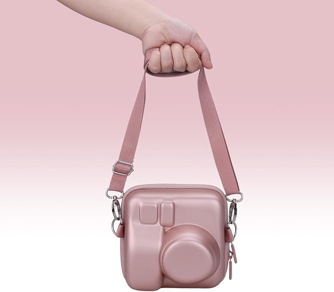 LTGEM Hard Case Compatible with Fujifilm Instax Mini 13, Rose Gold | Fits Fujifilm Instax Mini 13/12/11/10/9, Hard Carrying Travel Camera Bag with Shoulder Strap - Image 4