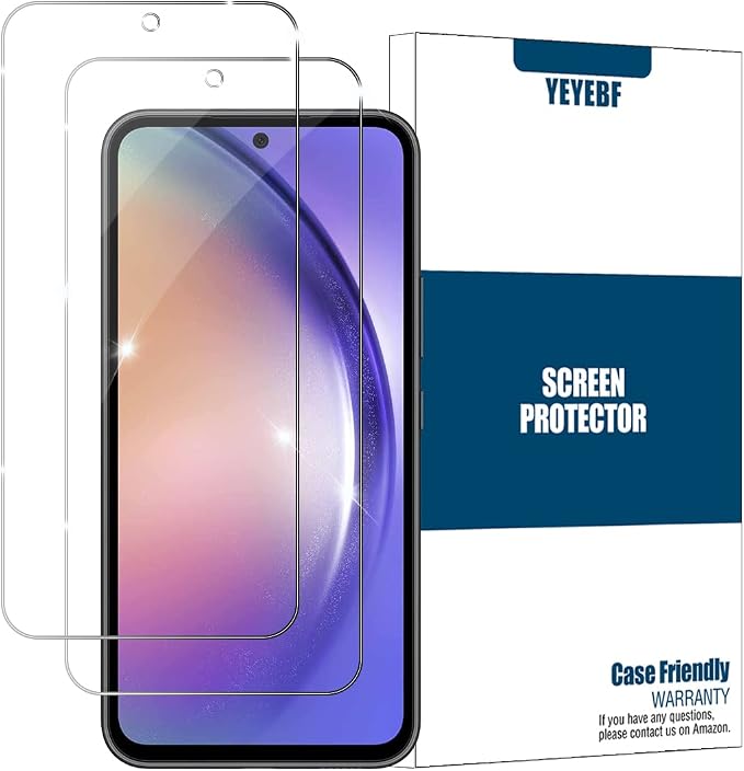 Galaxy A54 5G Screen Protector, [2 Pack] HD-Clear Tempered Glass Screen Protector [3D Touch][Bubble-Free][Anti-Scratch][Case-Friendly] Screen Protector Glass For Samsung Galaxy A54 by YEYEBF