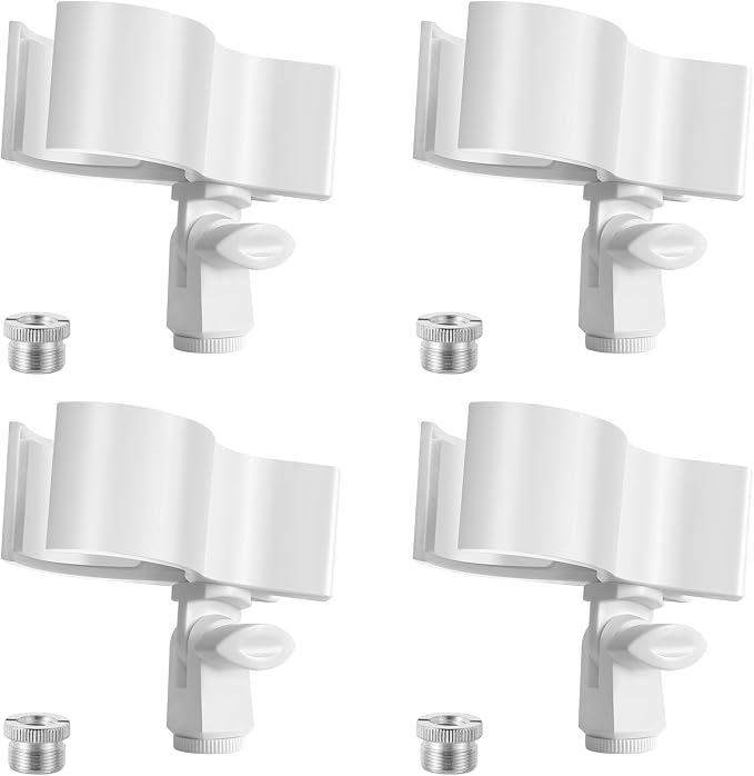 Large Microphone Clip for Mics with Outer Diameter 1.26" to 2.3" | Adjustable Mic Holder, Premium ABS, Inside sponge to protect microphones, With 5/8" Male to 3/8" Female Screw Adapter by BILIONE