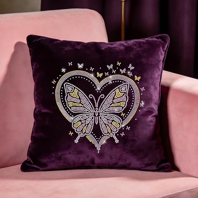 1 Pc Butterfly Heart Iron on Rhinestones Transfer, Pink Hotfix Iron on Patch Transfer Decals Crystal Heat Transfer Clothing Repair Decor for T-Shirt Jeans Jacket Party Decor - Image 6