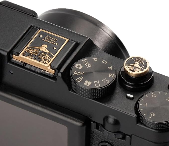 Falling Cherry Blossoms Camera Metal Hot Shoe Cover Shutter Button Set for Fujifilm xpro2 x100vi xt50 xt30 for Nikon df zfc (Copper Alloy-Set) - Image 3