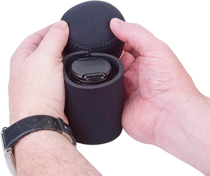 OP/TECH USA Fold-Over Neoprene Lens Pouch – Camera Lens Case for safe Lens Cover storage, Great for Photography & outdoor shoot, Keeps your Lens secure with No-Lose Lid-304 (Black) - Made in USA - Image 6