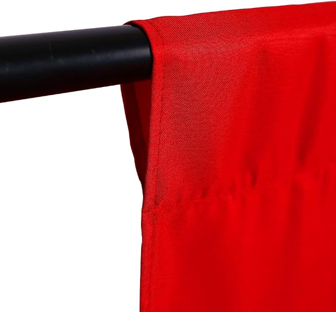 GFCC 8FTX10FT Red Backdrop Background for Photography Photo Booth Backdrop for Photoshoot Background Screen Video Recording Parties Curtain | Non-Reflective, Polyester Curtain, Easy Hang, Multipurpose Screen for Studio Photo Booth, Video Recording, Por... - Image 2