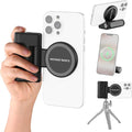 NEEWER Basics Magnetic Phone Camera Grip Handle with Shutter Remote Compatible with MagSafe iPhone ONLY, 18W Magnetic Charging, 5000mAh Rechargeable for Vlog Selfie Tripod Video Recording, WS-25001 by Neewer