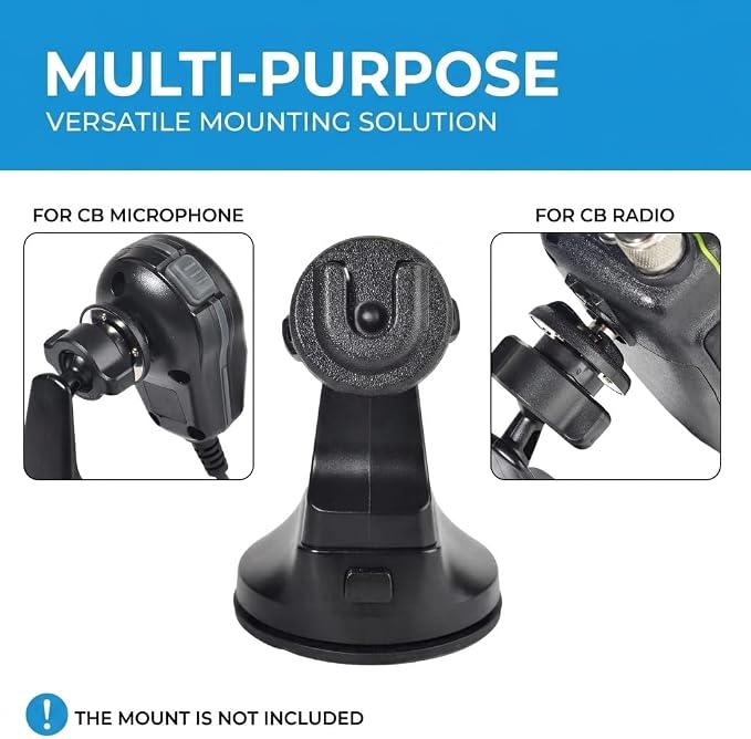 Universal Ham CB Radio Microphone Hanger, Round Knob Mic Holder Mount with 17mm Ball Joint Adapter for Motorola HLN9073B CDM1250 GM3688 GTX800 Kenwood TK768G TK868G TM471A Two Way Radio - Image 3